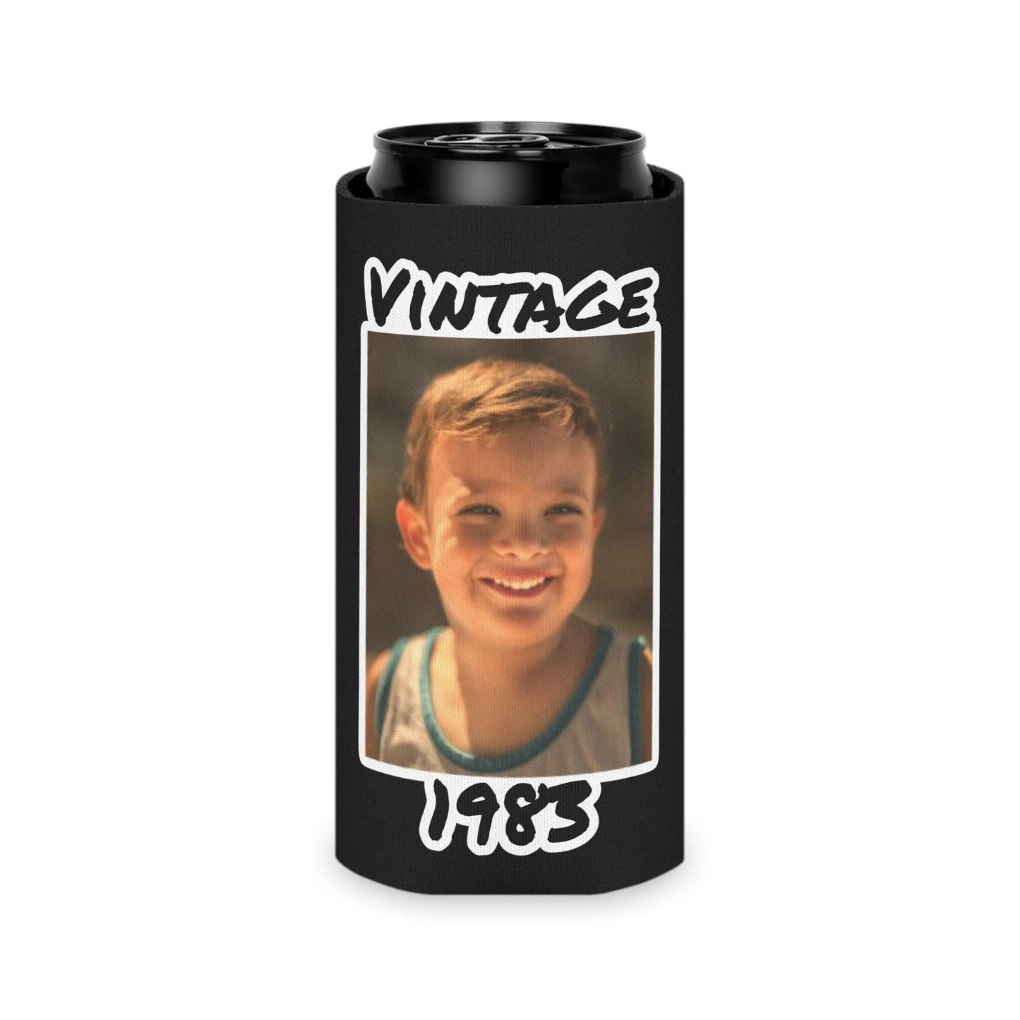 Personalized Can Cooler, Vintage Year Can Cooler, Custom Picture Can Cooler, Bachelorette Party Favors, Custom Birthday Party Favors
