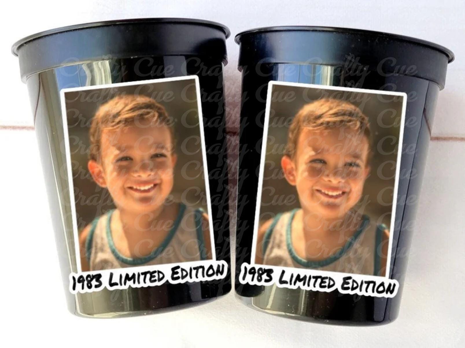 Custom Plastic Party Cups Personalized Party Cups Personalized 40th Birthday Cups Vintage 40th Cups 1983 Custom Face Party Cups Decorations