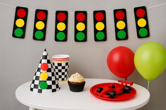 Traffic Light Garland, Traffic Light Banner, Racing Birthday Banner, Race CAR Birthday Garland, Traffic Light, Stop Light Banner