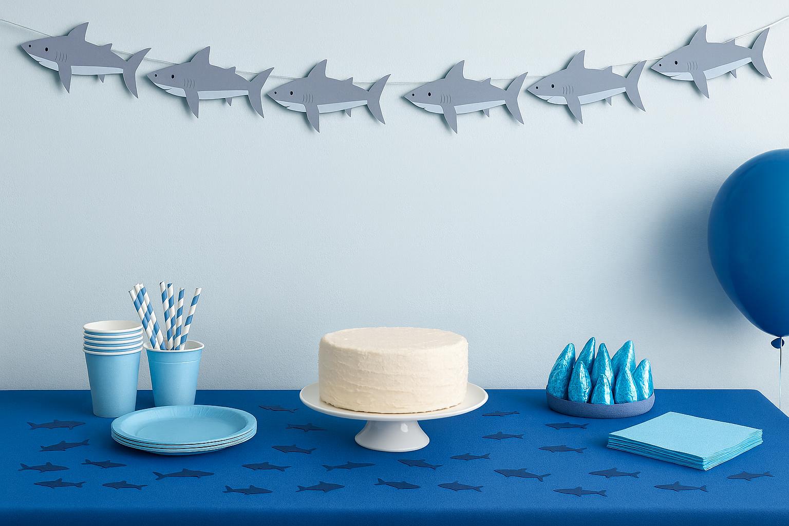 Shark Banner, Shark Garland, Shark Birthday Banner, Shark Party Banner, Shark Party Decorations, Shark Party Supplies, Shark Birthday Decor