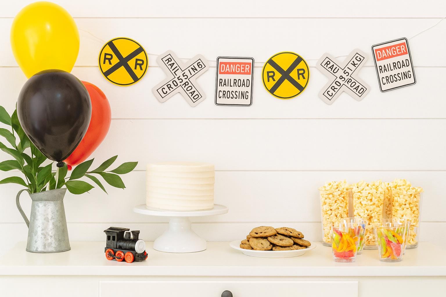 Railroad Garland, Railroad Sign Banner, Train Banner, Train Garland, Train Birthday Banner, Train Party Banner