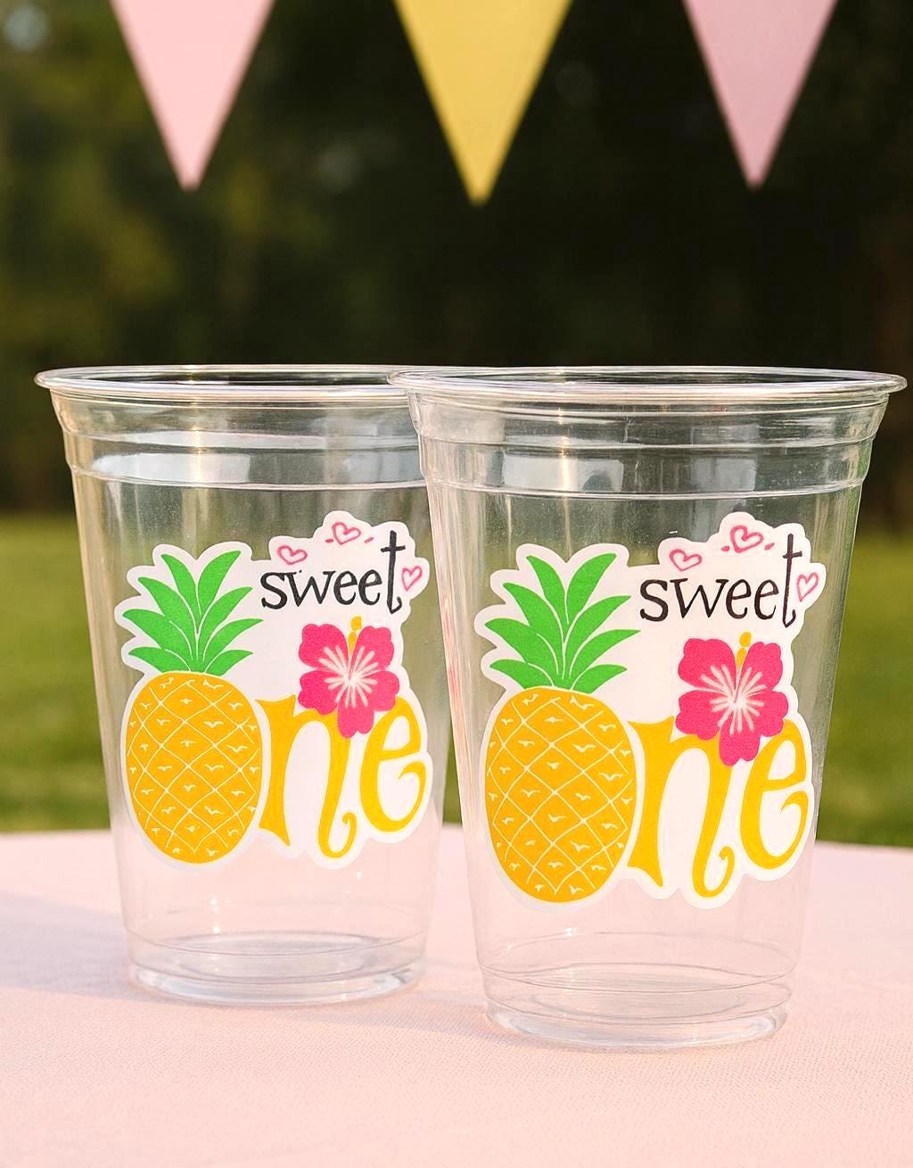 LUAU PARTY CUPS -Aloha Party Cups Luau Party Decoration Pineapple Party Cup Luau 1st Birthday Tropical Party Decorations Luau First Birthday