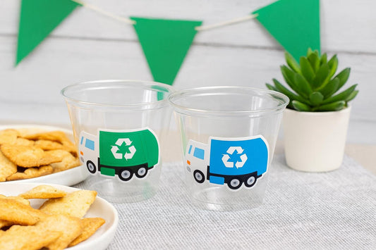 GARBAGE TRUCK PARTY Cups - Garbage Truck Treat Cups Garbage Truck Party Favors Garbage Truck Birthday Favors Trash Garbage Birthday Recycle