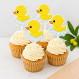Rubber Ducky in Bubbles Cupcake Toppers, Rubber Duck Cupcake Toppers