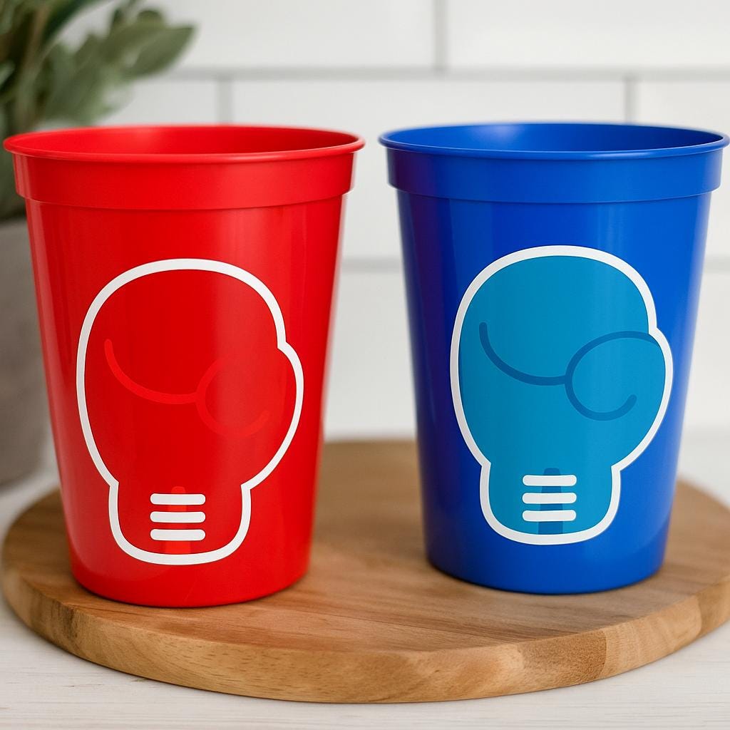 BOXING PARTY CUPS - Boxing Birthday Party Boxing Party Favors Boxer Party Boxer Birthday Decorations Boxer Cups Boxing Cup Boxing Glove Cups