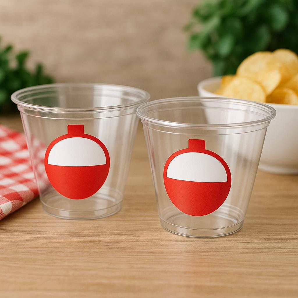 FISHING BOBBER CUPS - Gone Fishing Party Fishing Bobber Favors Fishing Bobber Decorations Fishing Birthday Fishing Party Bobber Cups Fish