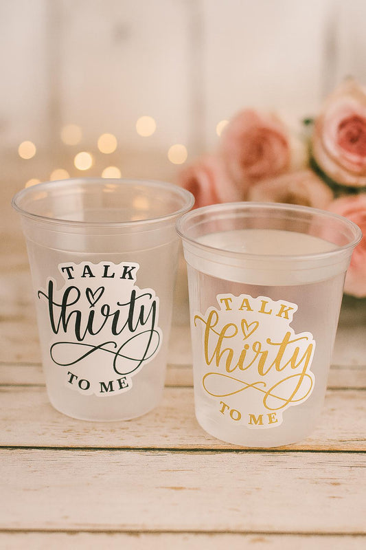 Talk Thirty To Me Cups Talk 30 To Me 30th PARTY CUPS Vintage 30TH Cups Best of 30th Birthday Party 30th Birthday Favors 30th Birthday Thirty