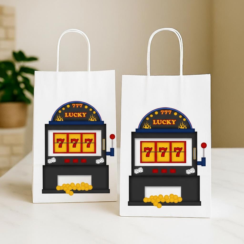 Casino Goody Bags, Slot Machine Goody Bags, Casino Favor Bags, Slot Machine Gift Bags, Slot Machine Favor Bags, Casino Birthday Party, Slots