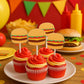 Hamburger Cupcake Toppers, Barbecue Cupcake, Fast Food Cupcake Toppers, Cook Out Cupcake Toppers, Cheeseburger cupcake toppers, Burger Party