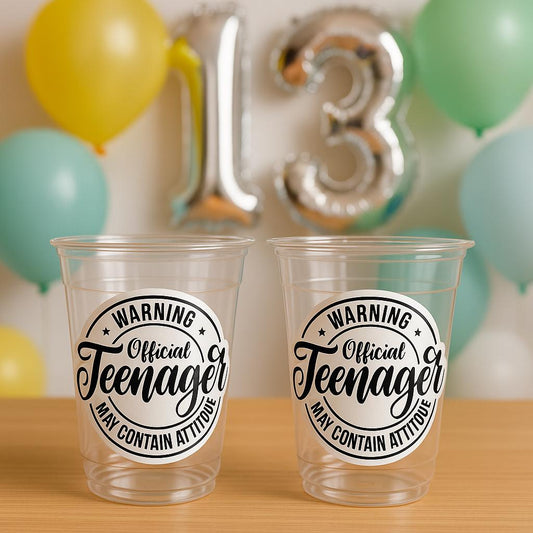 13th Birthday Party Cups - Warning Official Teenager Teenager Party Cups 13th birthday Party Favors 13th Party Decorations 2011 Birthday