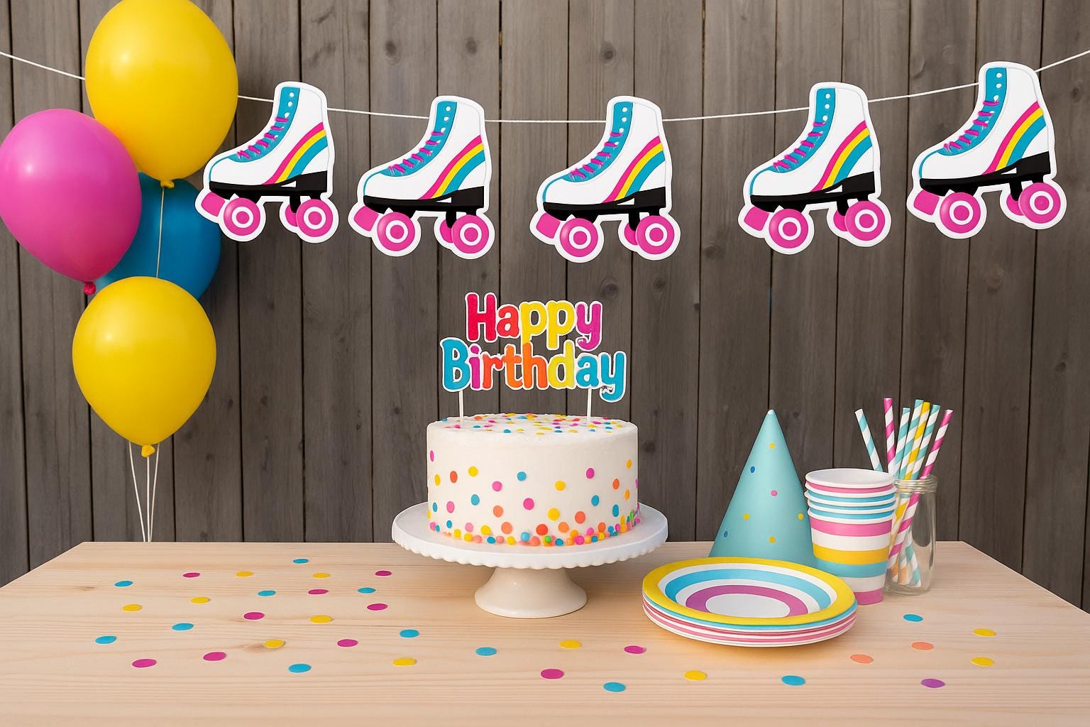 Roller Skate Garland, Roller Skate Banner, Roller Skate Party Banner, Roller Skate Decorations, Roller Skate Party Supplies, Roller Skating