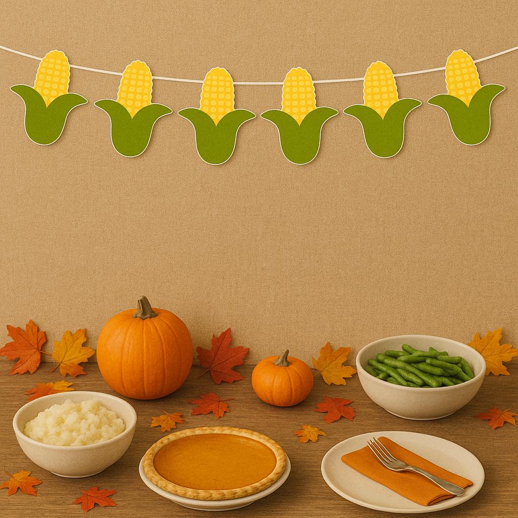 Corn Banner, Corn Garland, Thanksgiving Banner, Thanksgiving Dinner, Thanksgiving Decorations, Thanksgiving Party Supplies, Fall Baby Shower