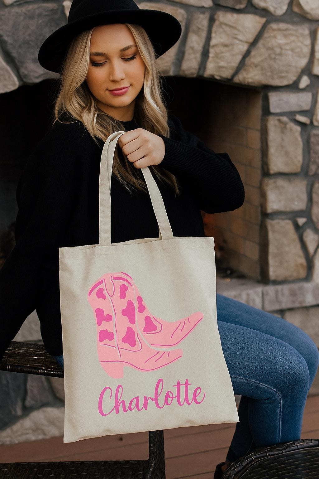 Personalized Name Tote, Bridesmaid Tote, Bridesmaids Totes, Cowgirl Bachelorette Gifts, Cowgirl Bachelorette Tote Bags, Bridesmaid Gift Tote