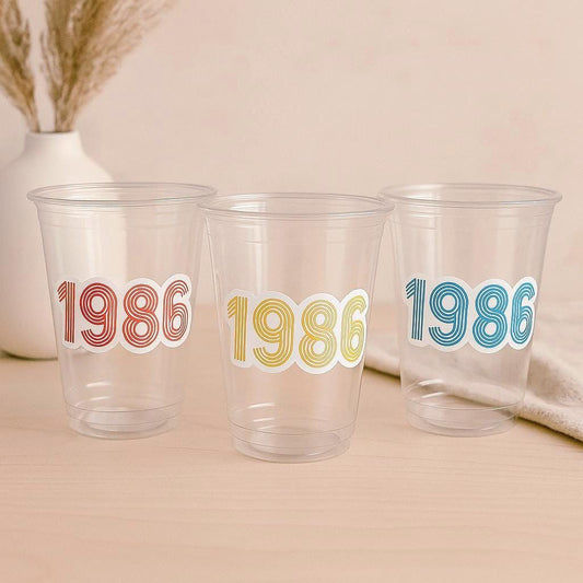 40th PARTY CUPS -1986 40th Birthday Party 40th Birthday Favors 40th Party Cups 40th Party Decorations Vintage 1986 Birthday Party Cups Retro