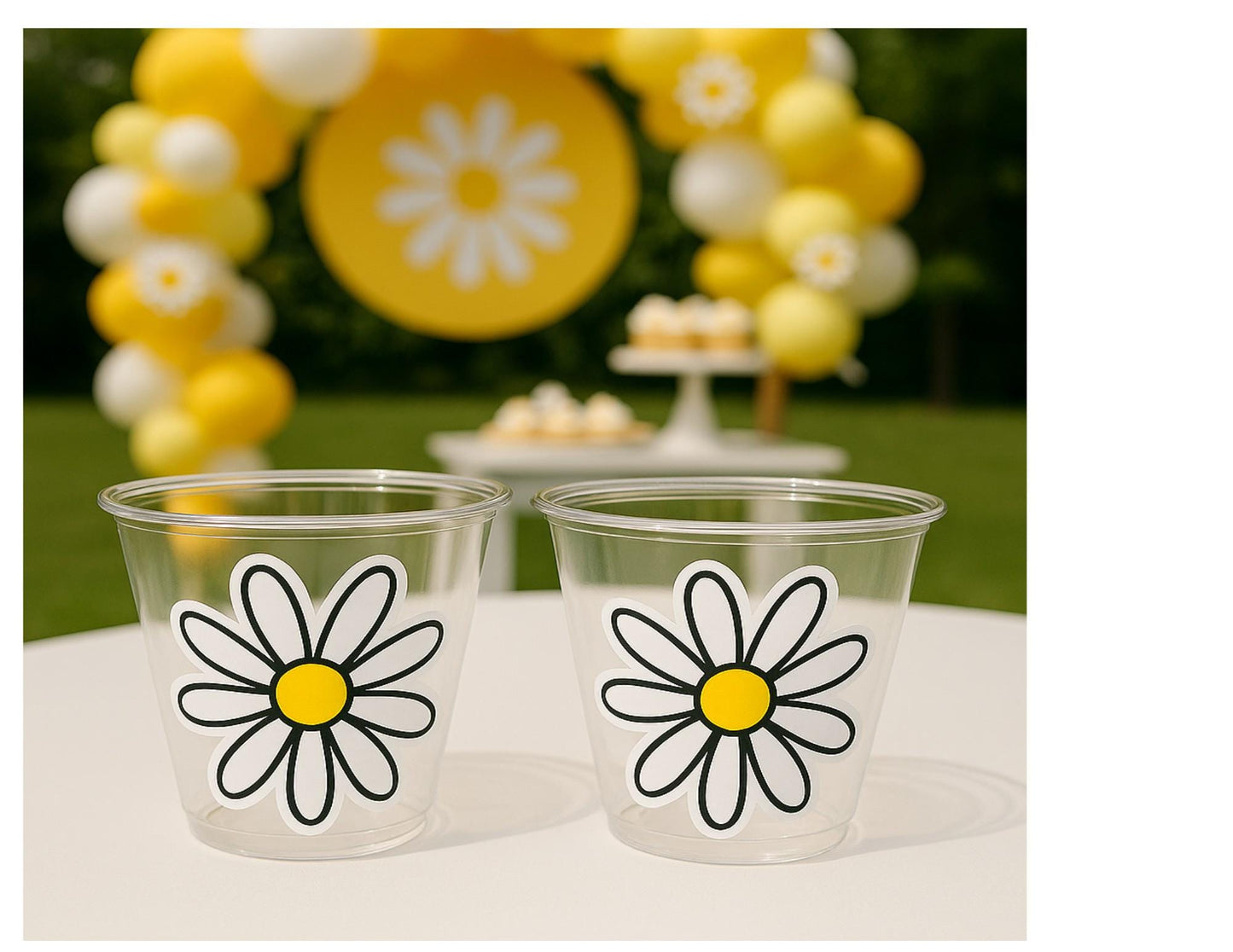 DAISY PARTY CUPS - Daisy Cups 70S Party cups 70s Birthday Cups 70's Party Cups 70's Decorations 70's Birthday Party 70's Decorations