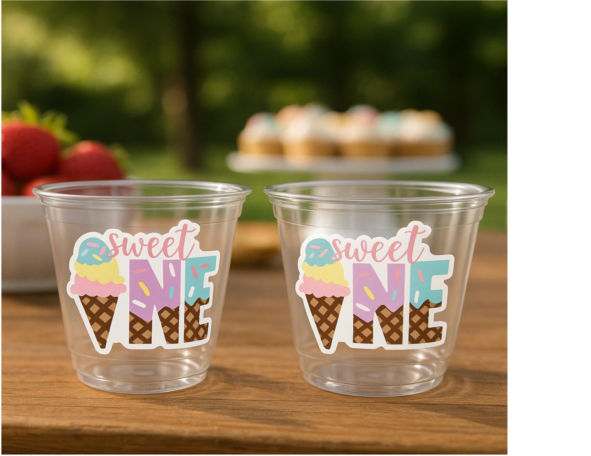 ICE CREAM PARTY Cups - Ice Cream 1st Birthday Ice Cream Party Ice Cream Party Favors Ice Cream Party Cups Ice Cream Decorations Sweet One