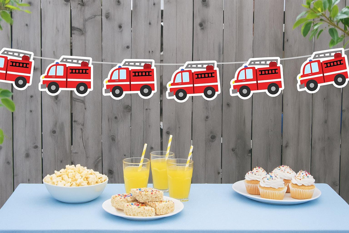 Firetruck Garland, Firetruck Banner, Firetruck Party Banner, Firetruck Decorations, Firetruck Party Sign, Firetruck Party Supplies, Fireman