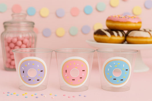DONUT PARTY CUPS- Donut Birthday Party Donut Grow Up Donut Party Decoration Donut Birthday Decoration Donut First Birthday Donut Baby Shower