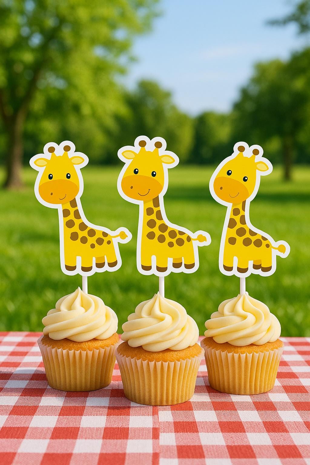 Giraffe Cupcake Toppers, Jungle Cupcake Toppers, Safari Baby Shower Toppers, Baby Shower Cupcake Toppers, Giraffe Party Decorations Supplies