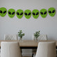 Alien Head Garland, Alien Head Banner, Alien Face Garland, Alien Face Banner, UFO Birthday, Alien Birthday, Alien Party, Alien Decorations