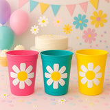 DAISY CUPS - Daisy Birthday Party Cups Daisy Baby Shower Cups Floral Flower Party Cups Daisy Party Favors Daisy Flower Cup 70S Party Cups