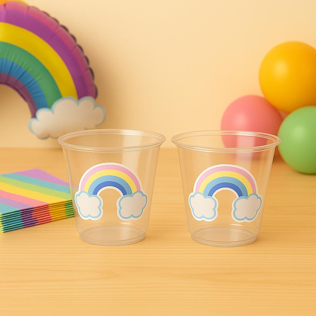 RAINBOW PARTY CUPS - Rainbow Cups Rainbow Decorations Rainbow Birthday Rainbow Party Rainbow Party Favors Rainbow Baby Shower Pastel Rainbow