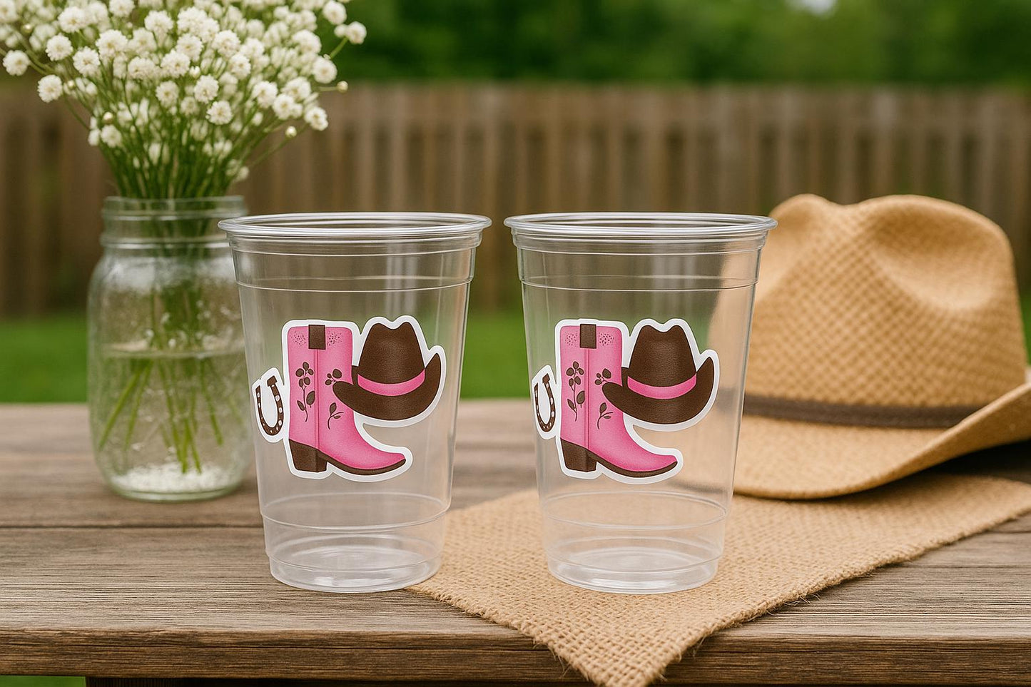 COWGIRL PARTY CUPS - Cowgirl Cups Cowgirl Party Decorations Cowgirl Baby Shower Decorations Baby Sprinkle Cowgirl Boots Birthday Decor Favor