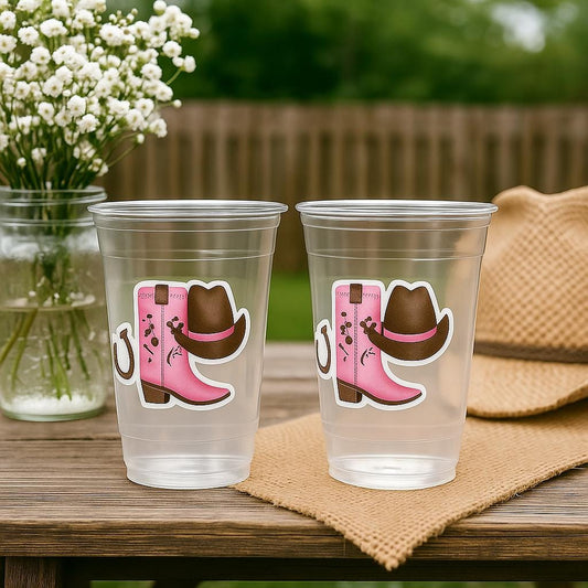 COWGIRL PARTY CUPS - Cowgirl Cups Cowgirl Party Decorations Cowgirl Baby Shower Decorations Baby Sprinkle Cowgirl Boots Birthday Decor Favor