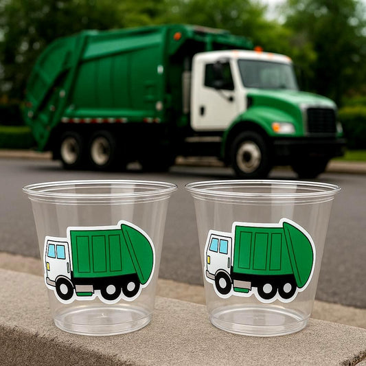 GARBAGE TRUCK PARTY Cups - Garbage Truck Treat Cups Garbage Truck Party Favors Garbage Truck Birthday Favors Trash Garbage Birthday