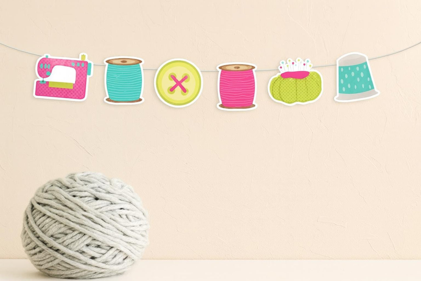 SEWING PARTY GARLAND Sewing Party Banner Sewing Party Decorations