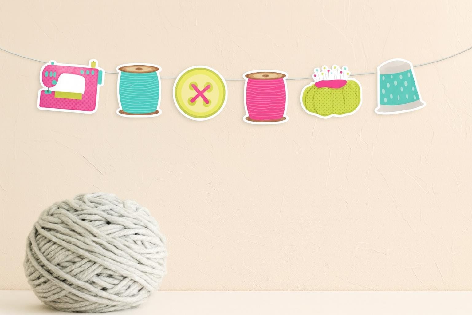 SEWING PARTY GARLAND Sewing Party Banner Sewing Party Decorations