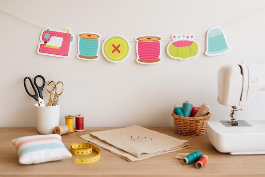SEWING PARTY GARLAND Sewing Party Banner Sewing Party Decorations