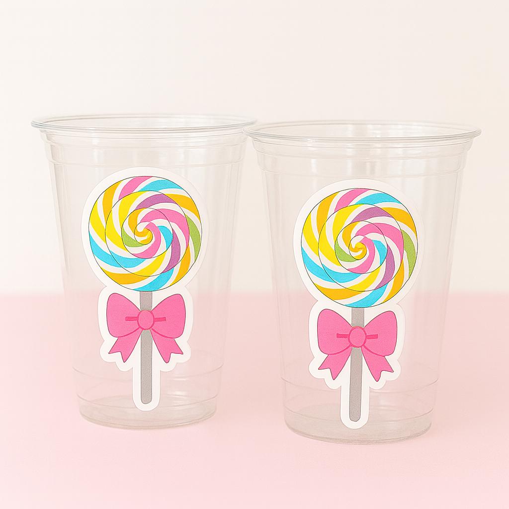 LOLLIPOP PARTY CUPS - Candy Cups Candy Birthday Cups Candy Party Favor Cups Decorations Candy Birthday Favor Party Favors Sweet 16 Party