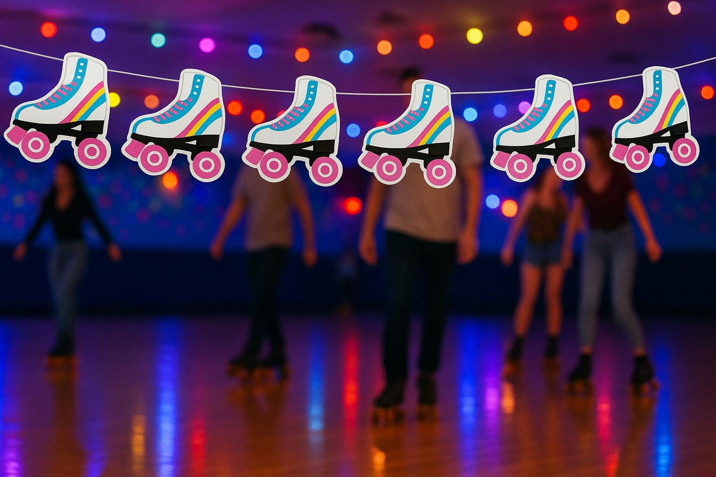 Roller Skate Garland, Roller Skate Banner, Roller Skate Party Banner, Roller Skate Decorations, Roller Skate Party Supplies, Roller Skating