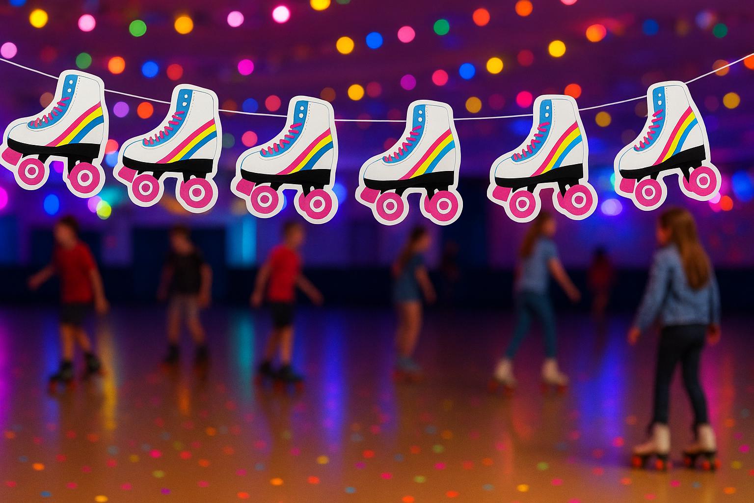 Roller Skate Garland, Roller Skate Banner, Roller Skate Party Banner, Roller Skate Decorations, Roller Skate Party Supplies, Roller Skating