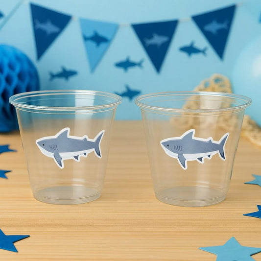 SHARK PARTY CUPS - Shark Treat Cups Shark Birthday Cups Shark Birthday Party Cups Shark Party Favors Shark Party Supplies Shark Decorations