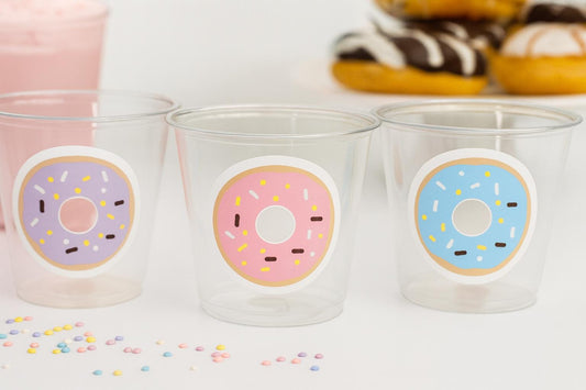 DONUT PARTY CUPS- Donut Birthday Party Donut Grow Up Donut Party Decoration Donut Birthday Decoration Donut First Birthday Donut Baby Shower