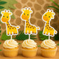 Giraffe Cupcake Toppers, Jungle Cupcake Toppers, Safari Baby Shower Toppers, Baby Shower Cupcake Toppers, Giraffe Party Decorations Supplies