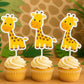 Giraffe Cupcake Toppers, Jungle Cupcake Toppers, Safari Baby Shower Toppers, Baby Shower Cupcake Toppers, Giraffe Party Decorations Supplies