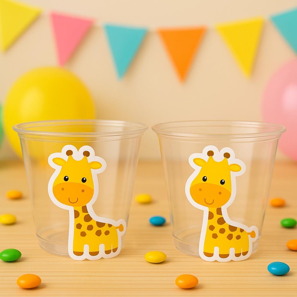 GIRAFFE PARTY CUPS - Giraffe Cups Giraffe Baby Shower Giraffe Party Decorations Giraffe Party Supplies Giraffe Party Favors Giraffe Birthday