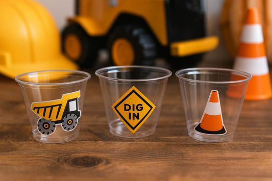 CONSTRUCTION PARTY CUPS - Dump Truck Party Cups Construction Truck Cups Construction Birthday Construction Party Construction Decorations