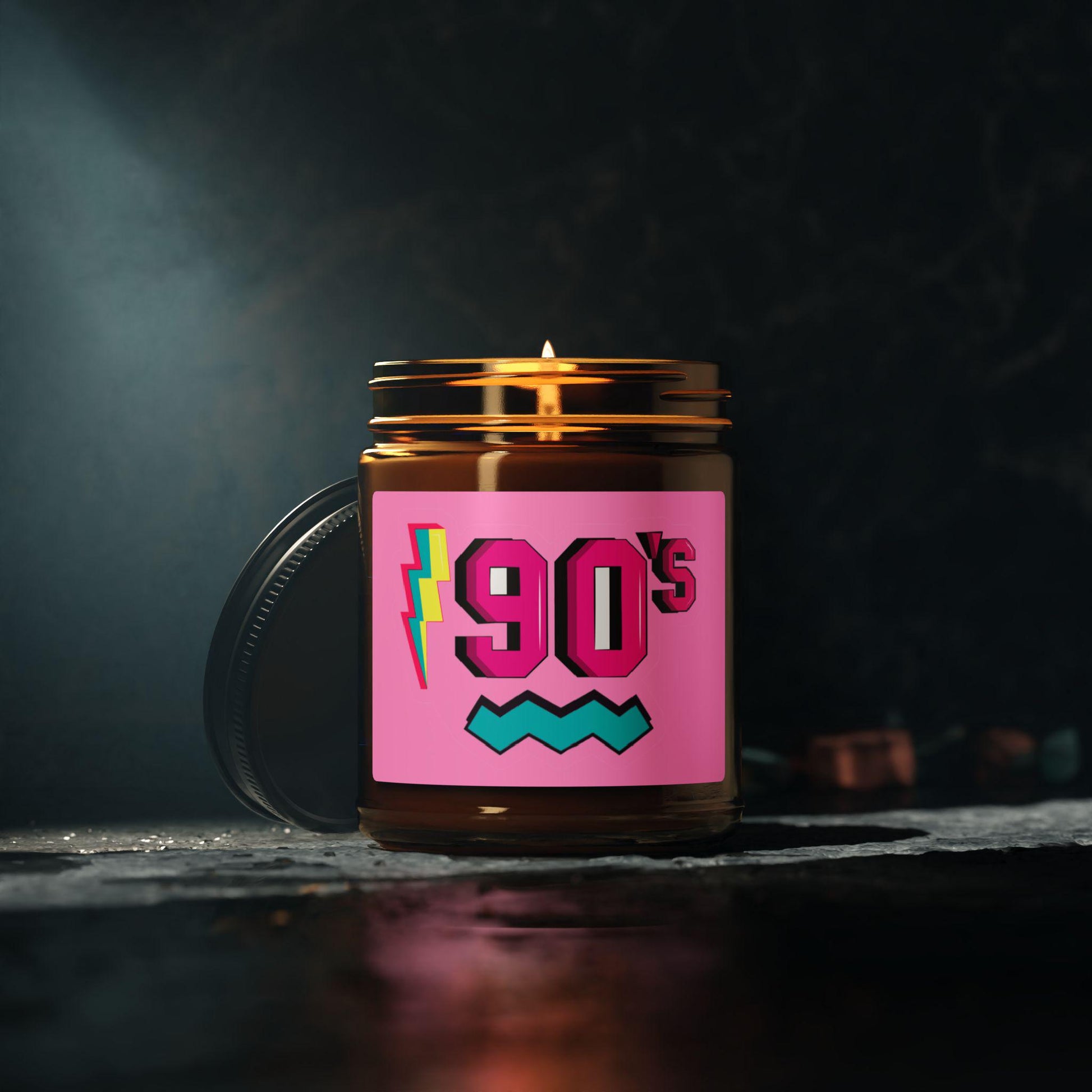 90's Candle, Retro Candle, 90's Birthday Gift, Soy Candle, Retro 90's Amber Jar Candle, Home Decor, 90's Party Gift, Vintage Candle, Gift