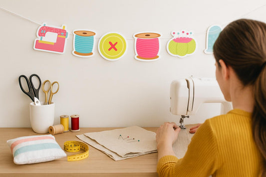 SEWING PARTY GARLAND Sewing Party Banner Sewing Party Decorations