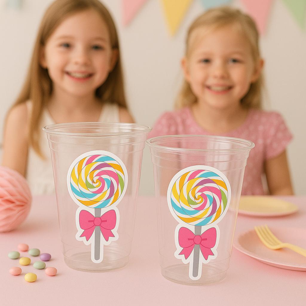 LOLLIPOP PARTY CUPS - Candy Cups Candy Birthday Cups Candy Party Favor Cups Decorations Candy Birthday Favor Party Favors Sweet 16 Party