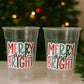 CHRISTMAS PARTY CUPS -Disposable 16oz Party Cups Christmas Party Favors Christmas Gifts Merry Cups and Bright Teachers Gift Gift for Teacher