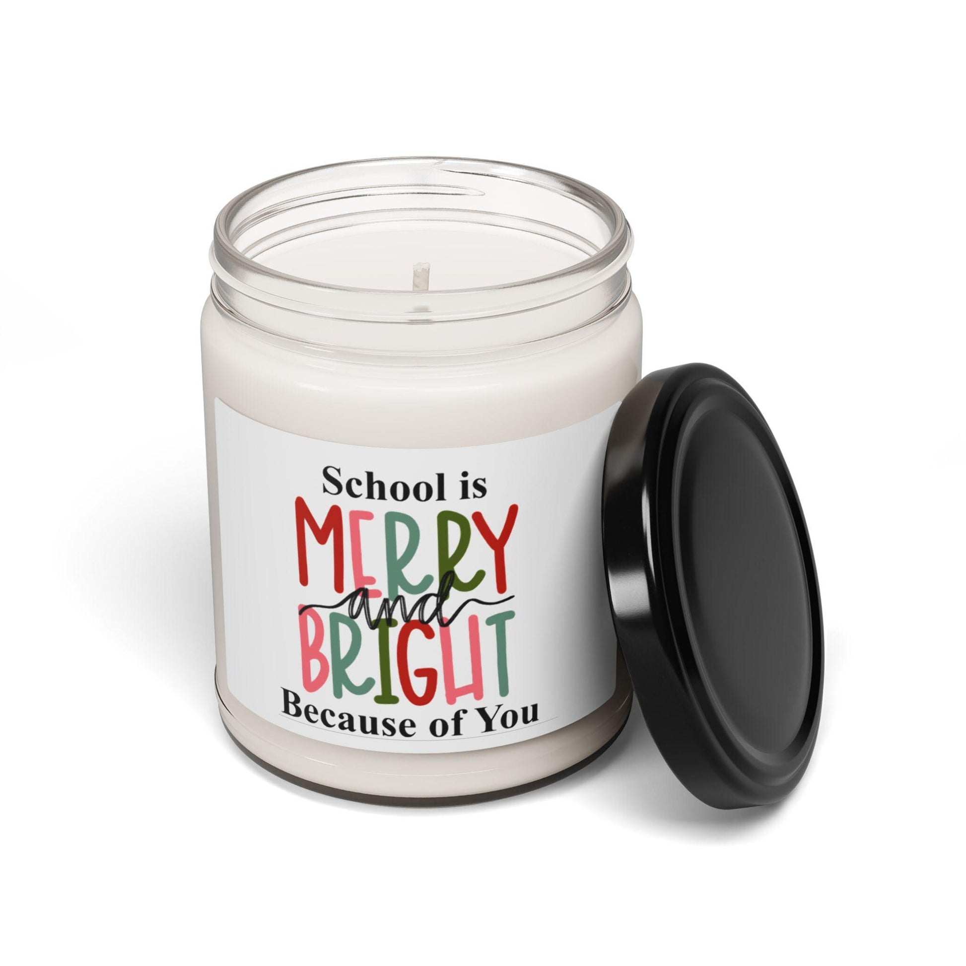 Merry and Bright Because of You Candle, Teacher Christmas Gift Bulk, Personalized Candle, Christmas Gift Ideas, Teacher Appreciation Gifts