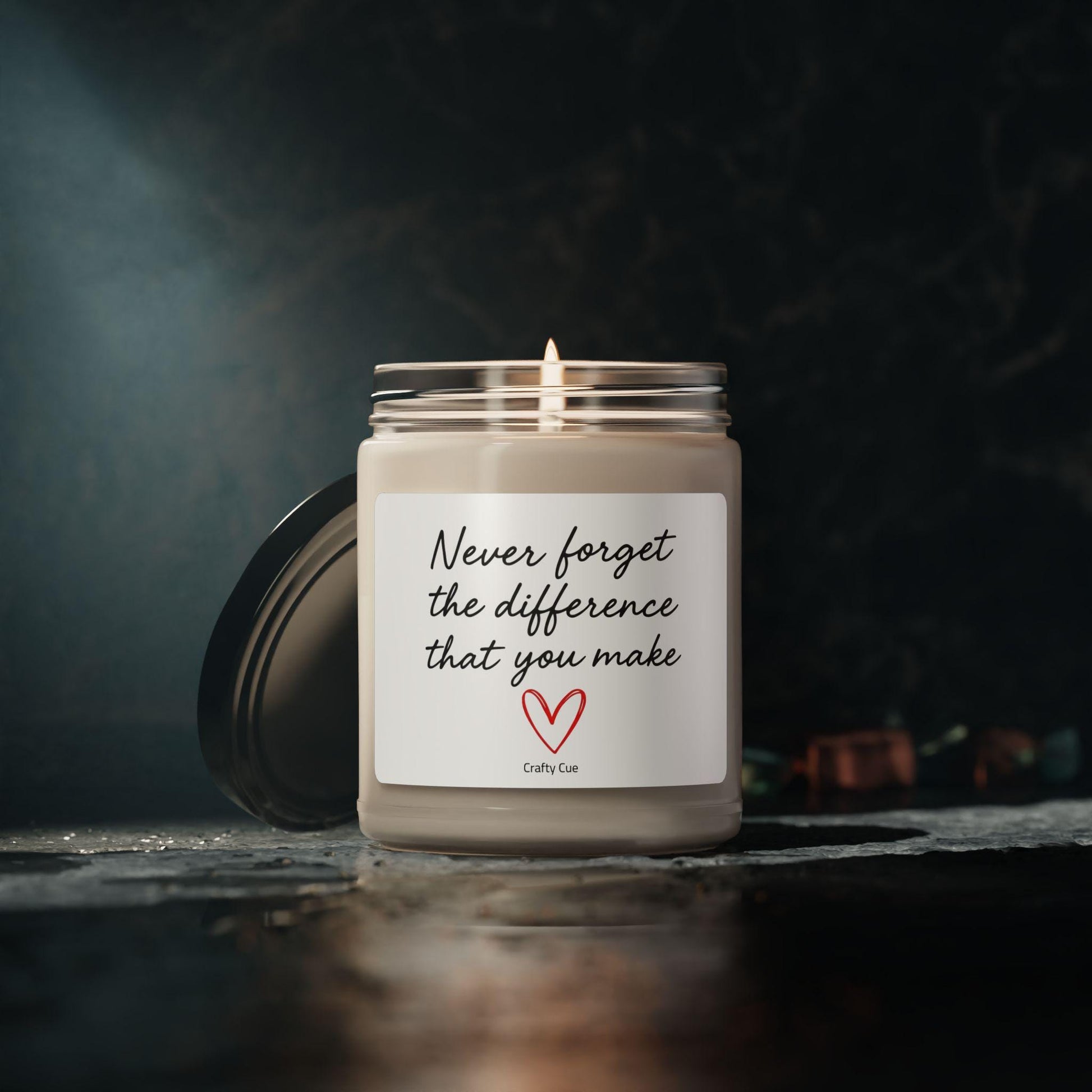 Never forget the different you make candle, Employee gift, Coworker present, Gift for workers, teachers, boss gift, gifts for friends