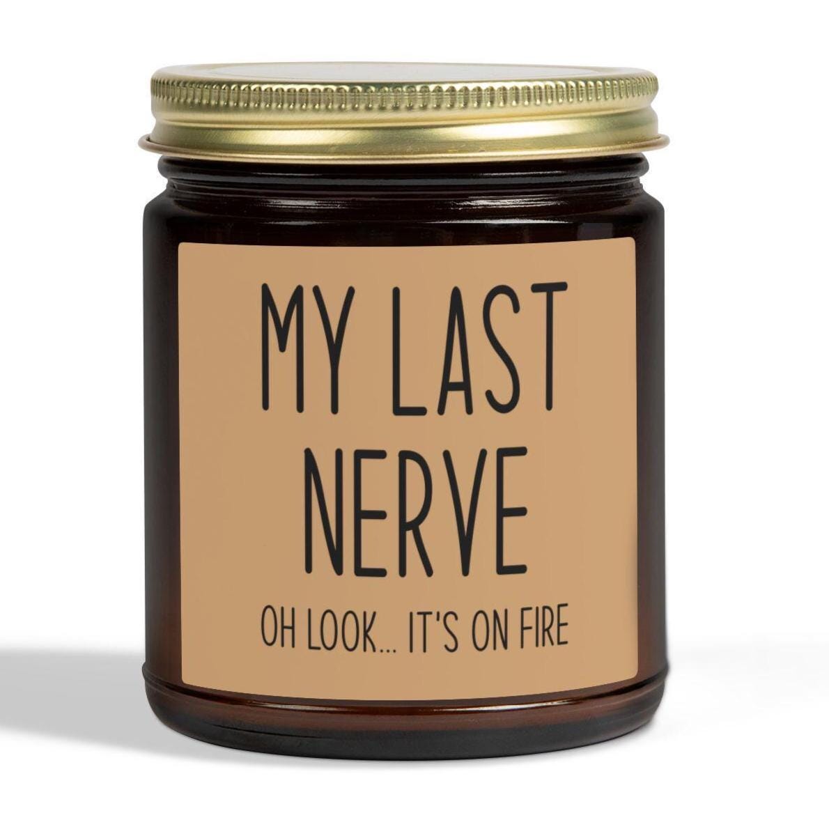 Funny Friendship Gift for Best Friend, Gifts for Women, My Last Nerve Lavender Candle, Birthday Christmas White Elephant Stocking Stuffers