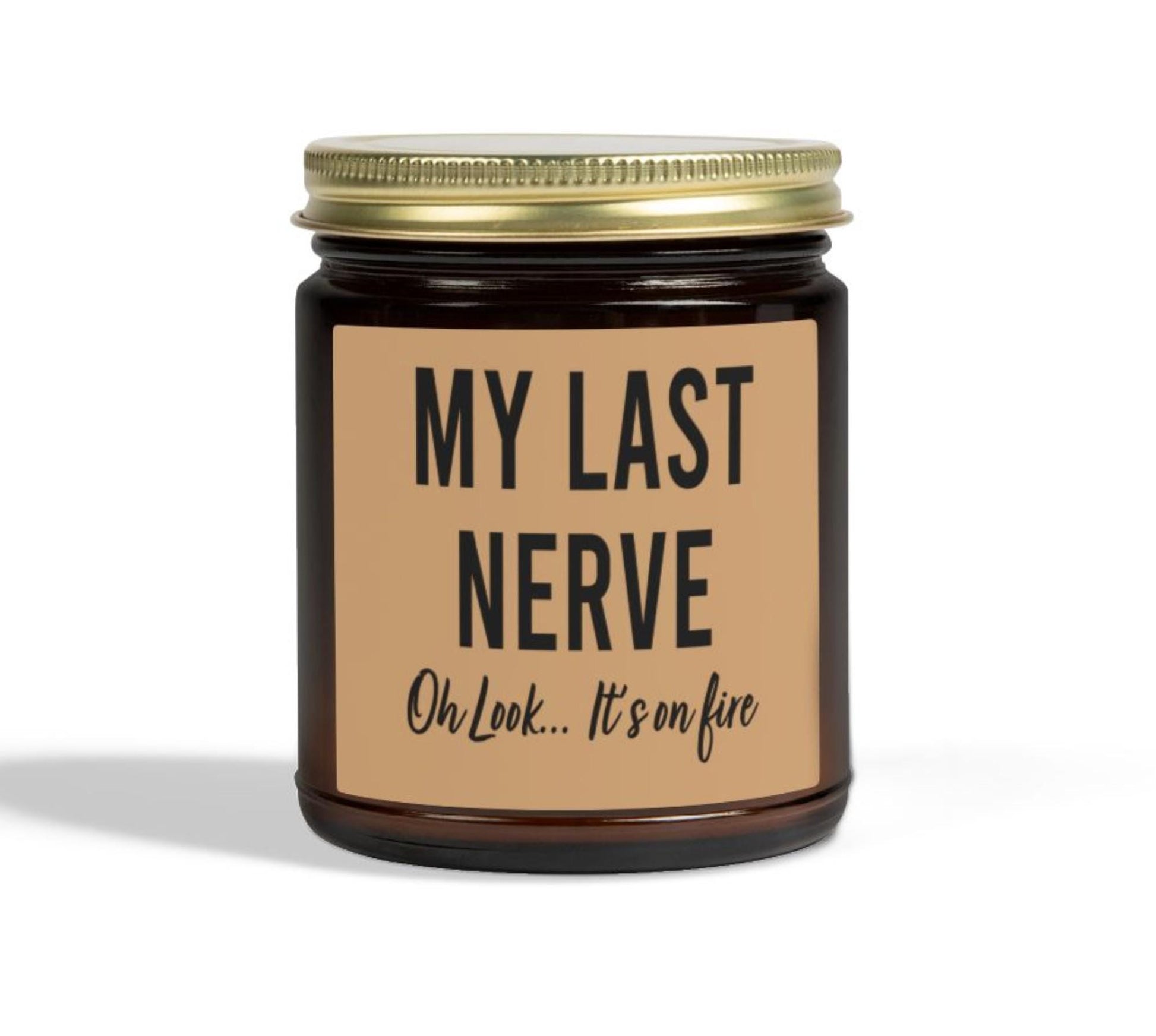 Gifts for Women, Funny Friendship Gift for Best Friend, My Last Nerve Lavender Candle, Birthday Christmas White Elephant Stocking Stuffers