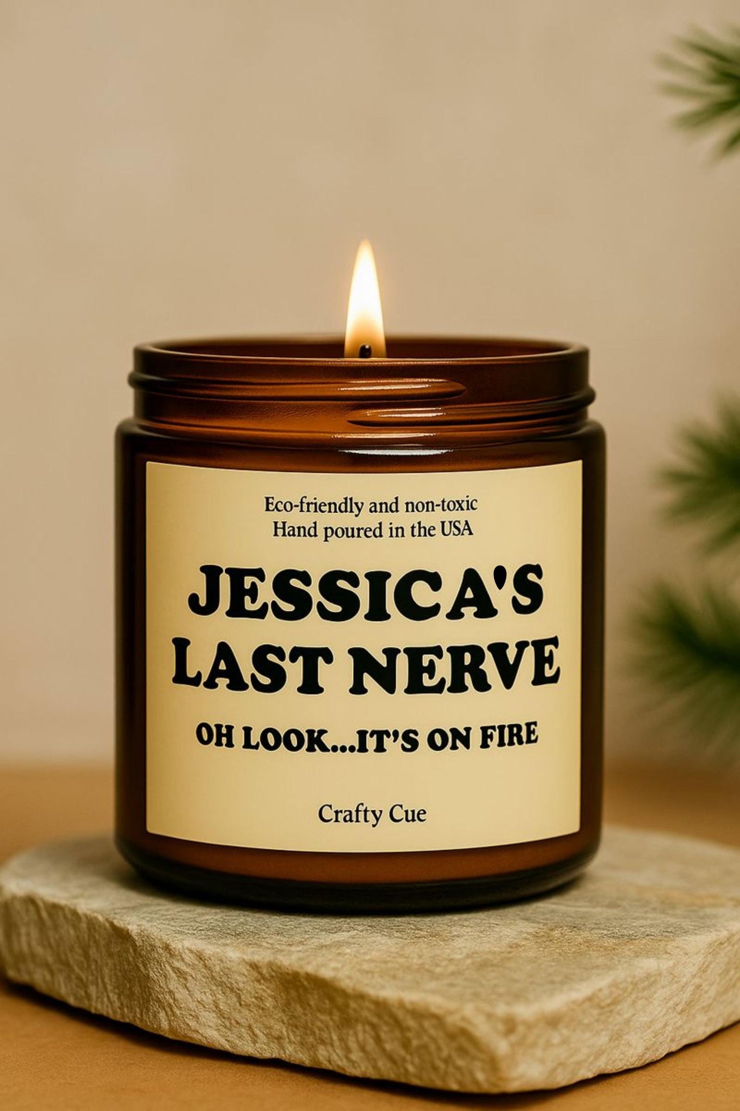 Personalized Last Nerve Scented Soy Candle, Custom Name Candle, Custom Candle Gift, Funny Candle, Funny Gift for her him, Coworker, Employee